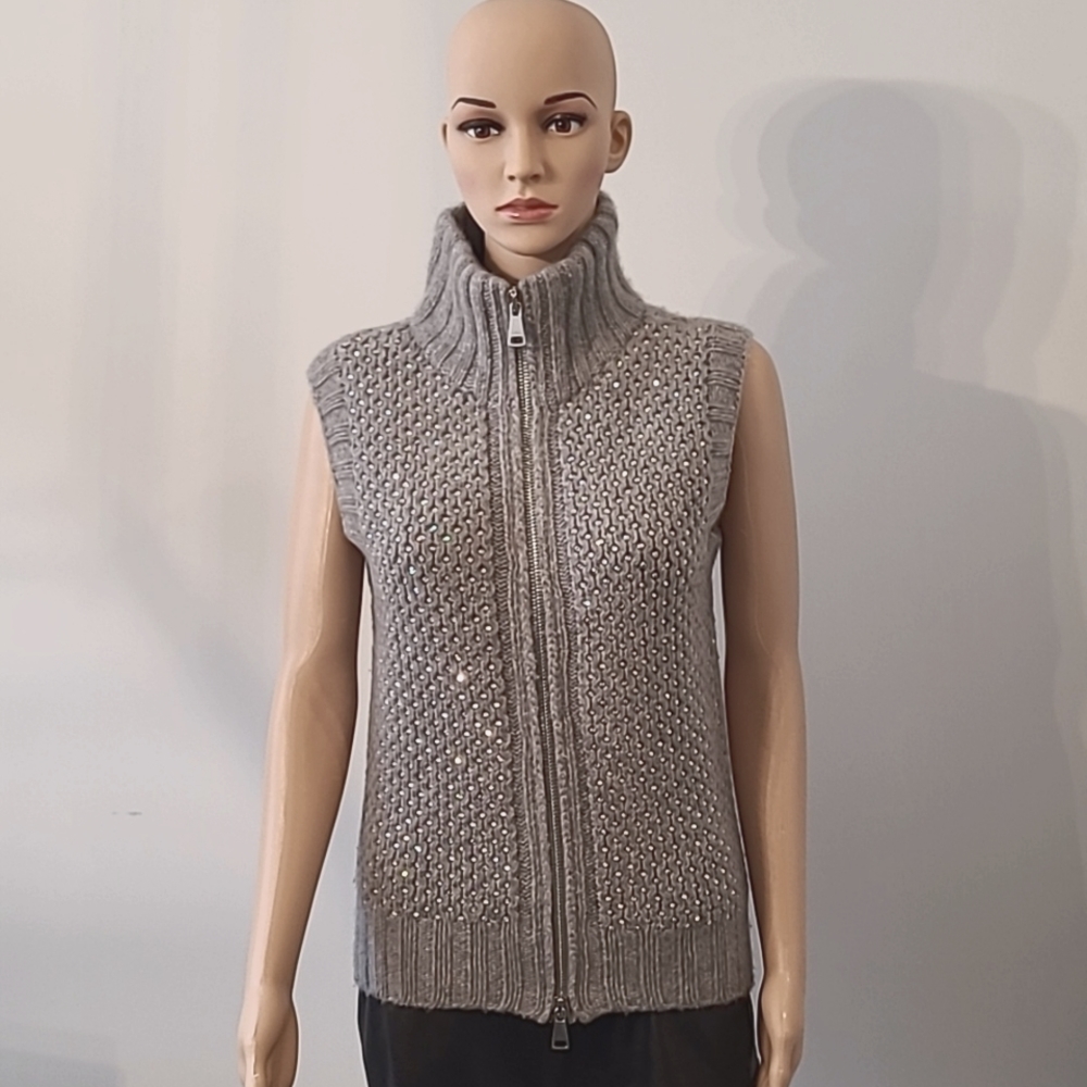 William Sharp 100% Cashmere Swarovski Crystal sweater vest